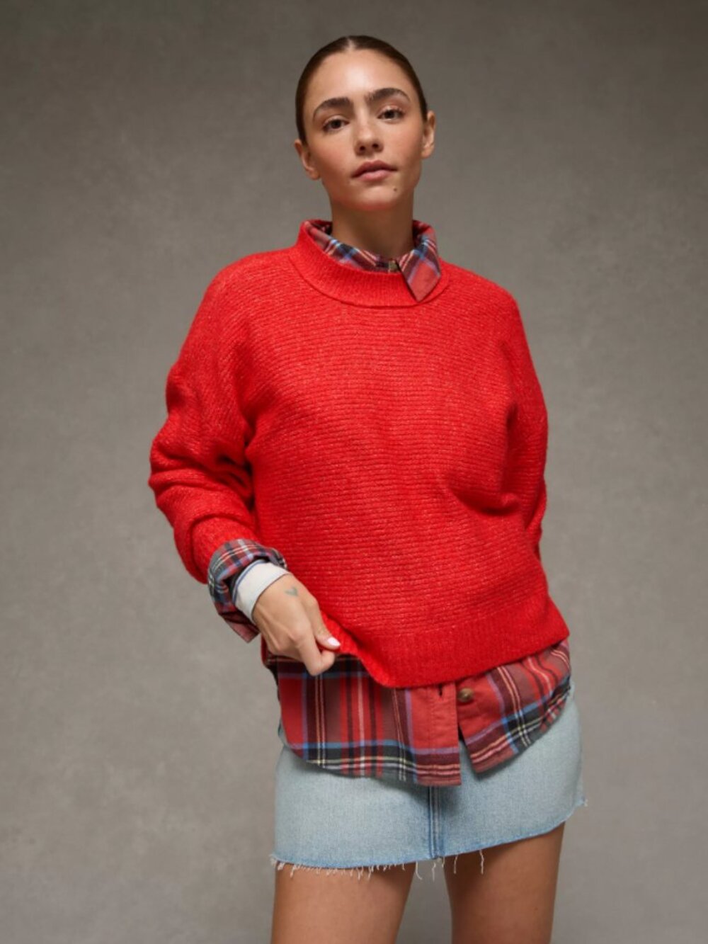 AE Whoa So Soft Crew Neck Sweater | Red | EUC | XXL